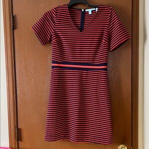 Draper James Navy and Red Striped Mini Dress